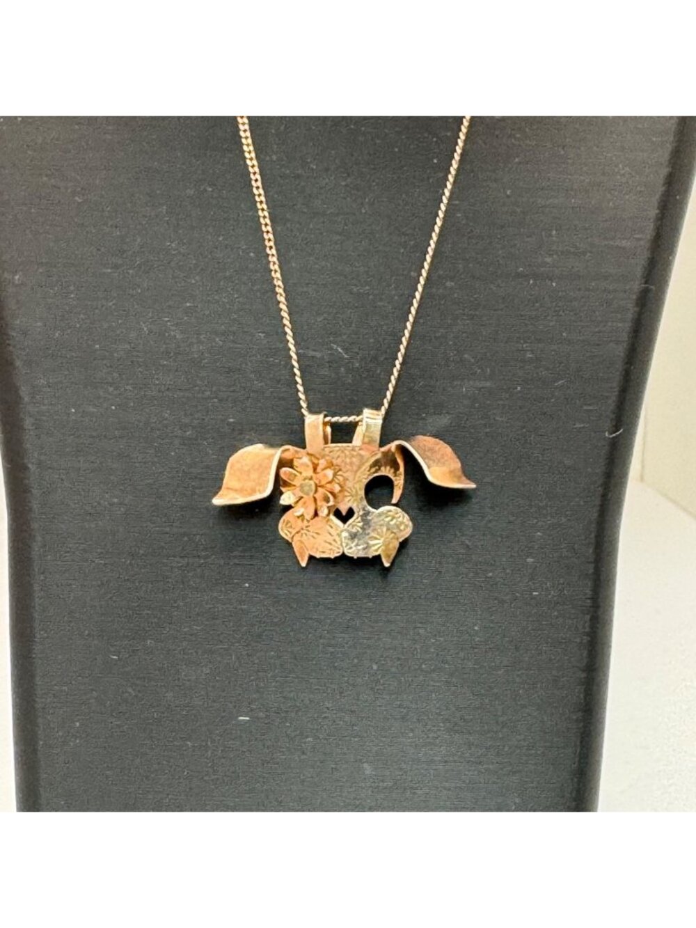 Bad Bunny Mask Pendant Sterling Silver Necklace Floral Heart18" Pop Culture Y2K